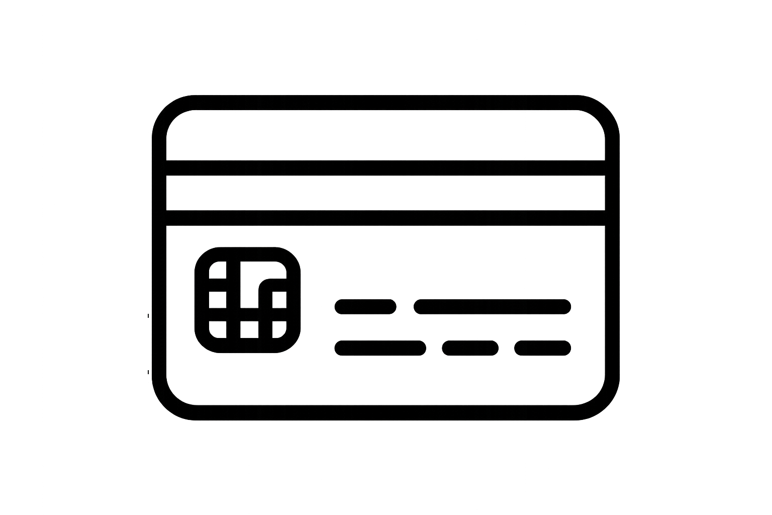 black and white credit card icon